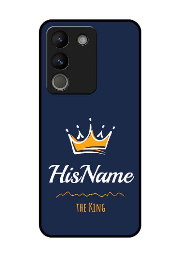 Vivo Y200 5G Custom Glass Phone Case - King With Name Design