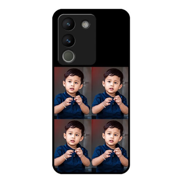 Vivo Y200 5G Custom Glass Phone Case - 4 Image Holder Design