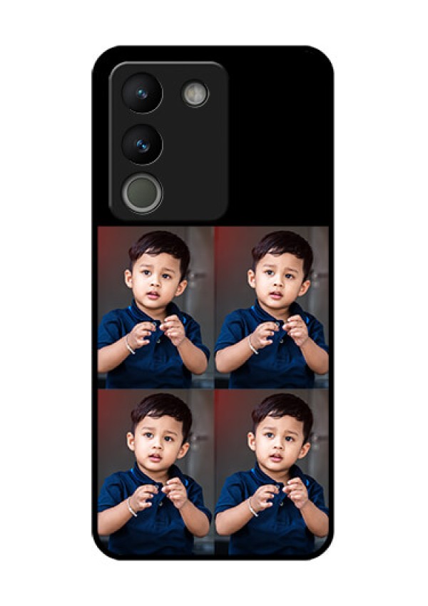 Vivo Y200 5G Custom Glass Phone Case - 4 Image Holder Design