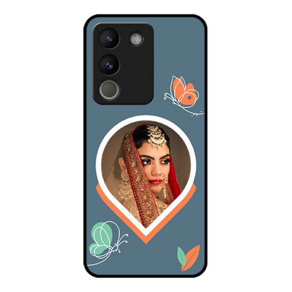 Vivo Y200 5G Custom Glass Phone Case - Droplet Butterflies Design Vivo Y200 5G Custom Glass Phone Case - Droplet Butterflies Design