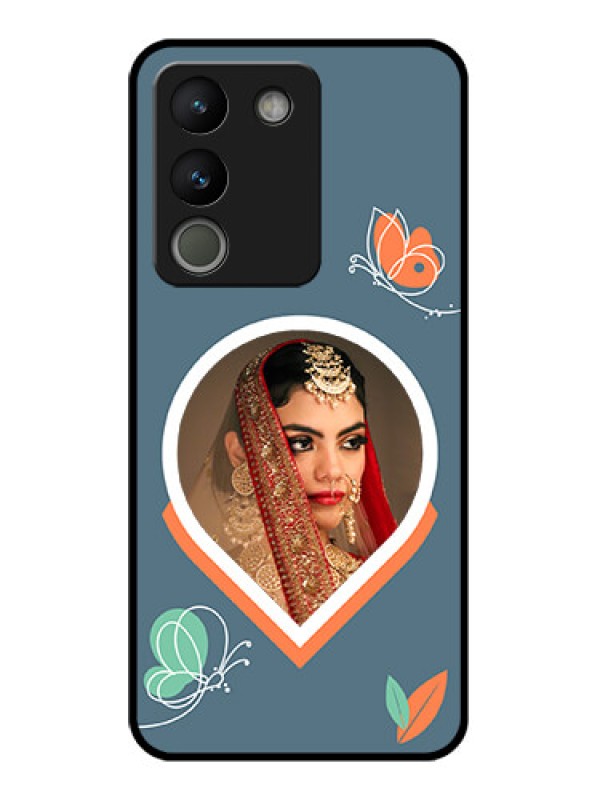 Custom Vivo Y200 5G Custom Glass Phone Case - Droplet Butterflies Design