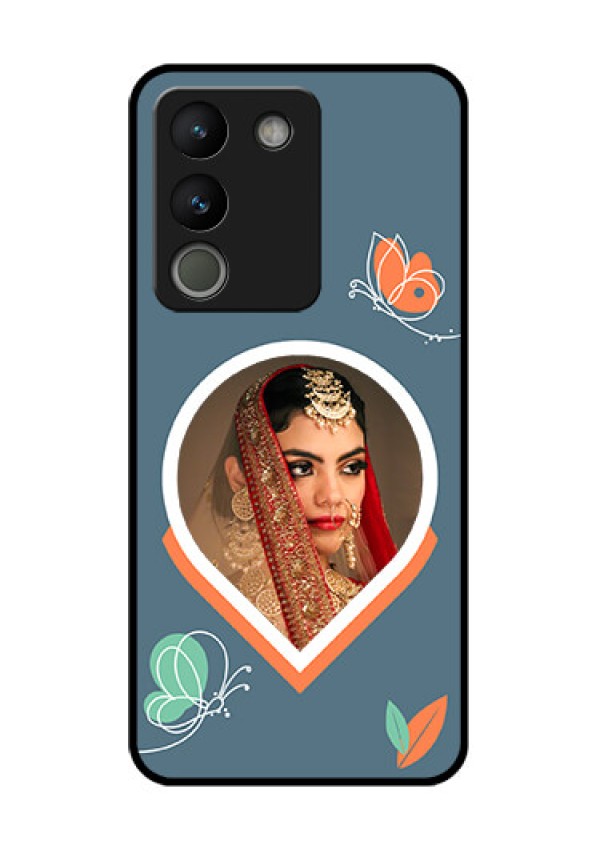 Vivo Y200 5G Custom Glass Phone Case - Droplet Butterflies Design