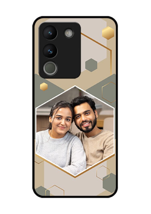 Vivo Y200 5G Custom Glass Phone Case - Stylish Hexagon Pattern Design