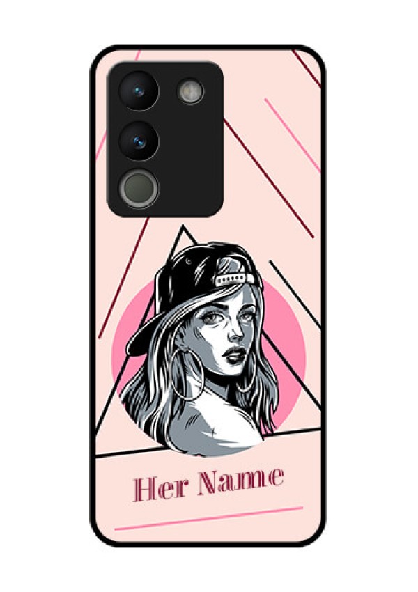Vivo Y200 5G Custom Glass Phone Case - Rockstar Girl Design