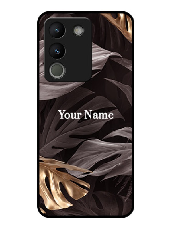 Custom Vivo Y200 5G Custom Glass Phone Case - Wild Leaves Digital Paint Design