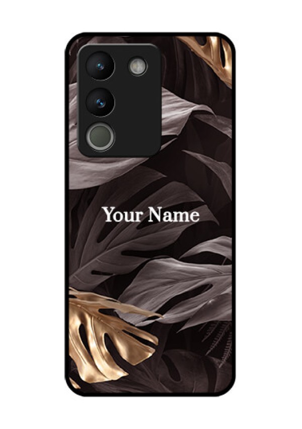 Vivo Y200 5G Custom Glass Phone Case - Wild Leaves Digital Paint Design