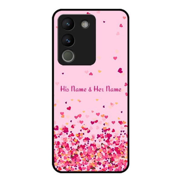Vivo Y200 5G Custom Glass Phone Case - Floating Hearts Design