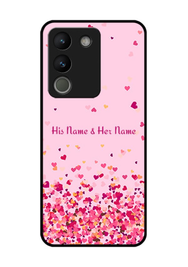 Vivo Y200 5G Custom Glass Phone Case - Floating Hearts Design