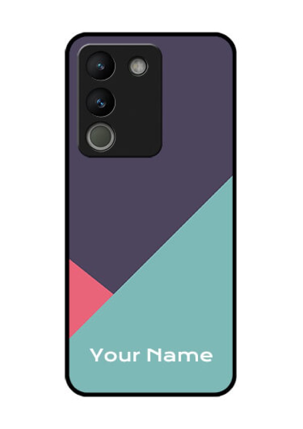 Vivo Y200 5G Custom Glass Phone Case - Tri Color Abstract Design