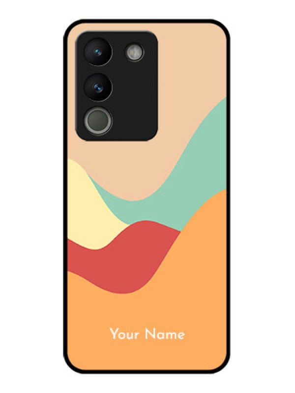 Custom Vivo Y200 5G Custom Glass Phone Case - Ocean Waves Multi - Colour Design