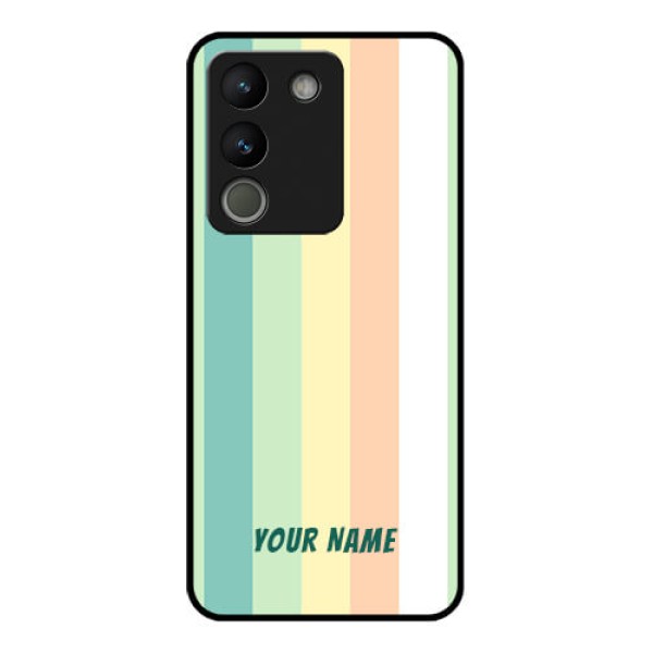 Vivo Y200 5G Custom Glass Phone Case - Multi - Colour Stripes Design Vivo Y200 5G Custom Glass Phone Case - Multi - Colour Stripes Design
