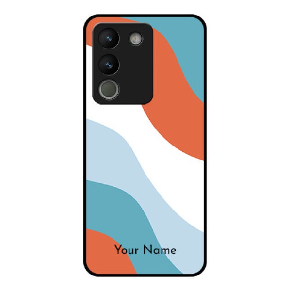 Vivo Y200 5G Custom Glass Phone Case - Coloured Waves Design