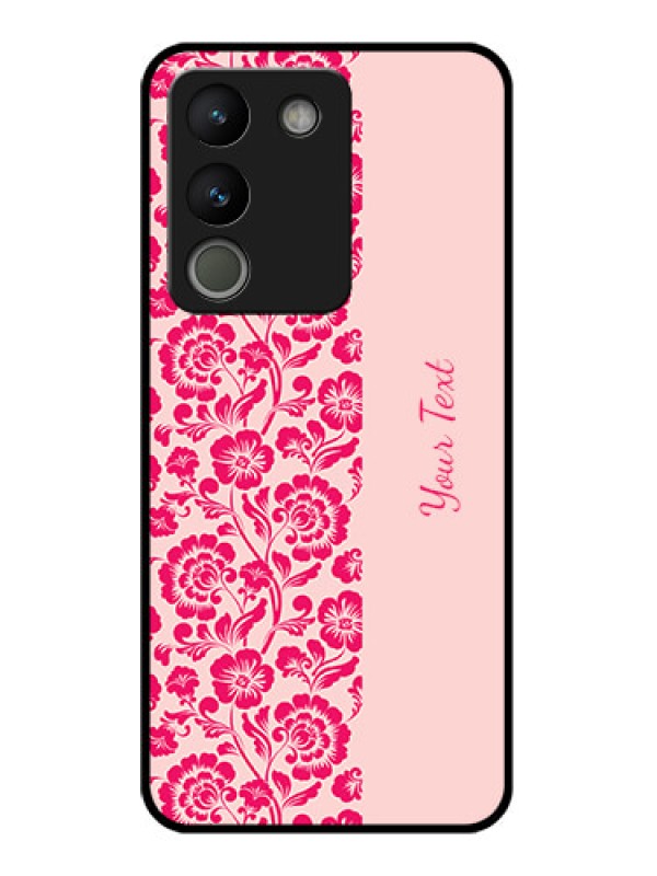 Custom Vivo Y200 5G Custom Glass Phone Case - Attractive Floral Pattern Design