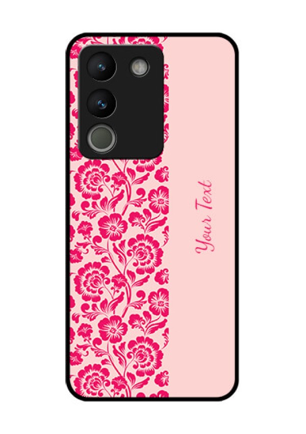 Vivo Y200 5G Custom Glass Phone Case - Attractive Floral Pattern Design