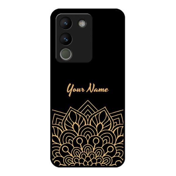 Vivo Y200 5G Custom Glass Phone Case - Golden Mandala Design