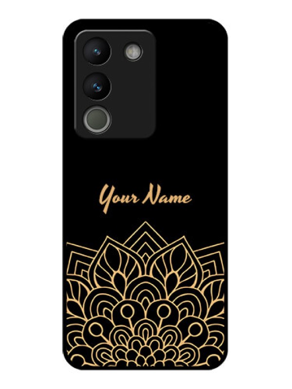Custom Vivo Y200 5G Custom Glass Phone Case - Golden Mandala Design