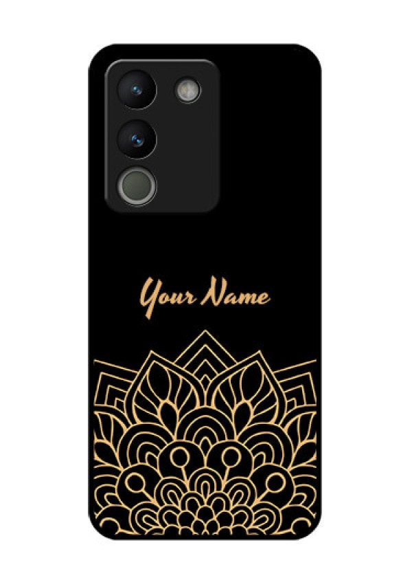Vivo Y200 5G Custom Glass Phone Case - Golden Mandala Design