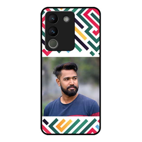 Vivo Y200 5G Custom Glass Phone Case - Colorful Maze Pattern Design