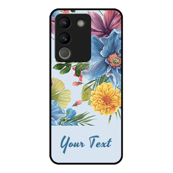 Vivo Y200 5G Custom Glass Phone Case - Stunning Watercolored Flowers Painting Design Vivo Y200 5G Custom Glass Phone Case - Stunning Watercolored Flowers Painting Design