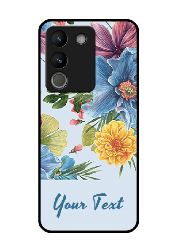 Vivo Y200 5G Custom Glass Phone Case - Stunning Watercolored Flowers Painting Design