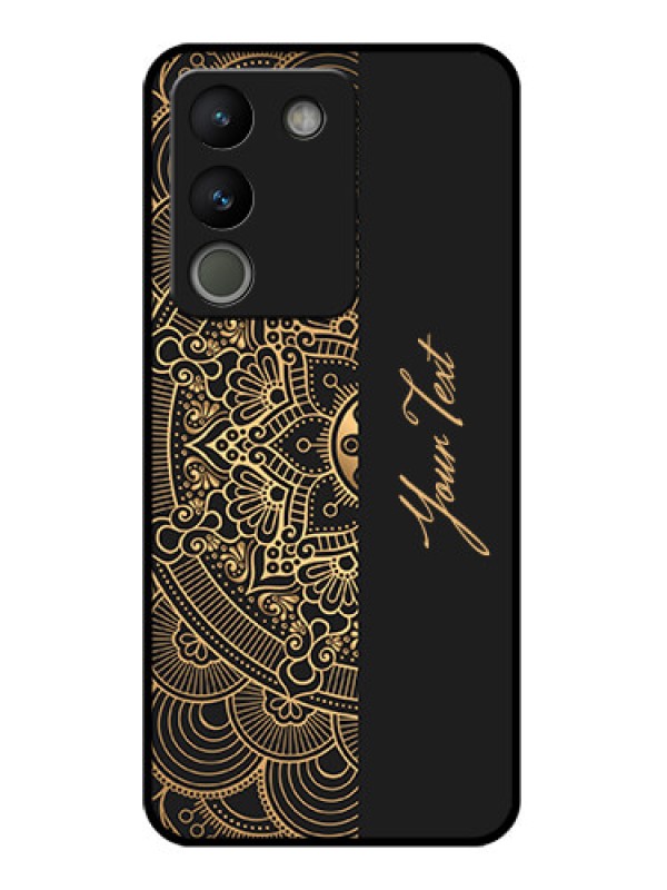 Custom Vivo Y200 5G Custom Glass Phone Case - Mandala Art With Custom Text Design