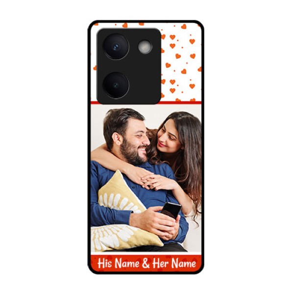 Vivo Y200 Pro 5G Custom Glass Phone Case - Orange Love Symbol Design