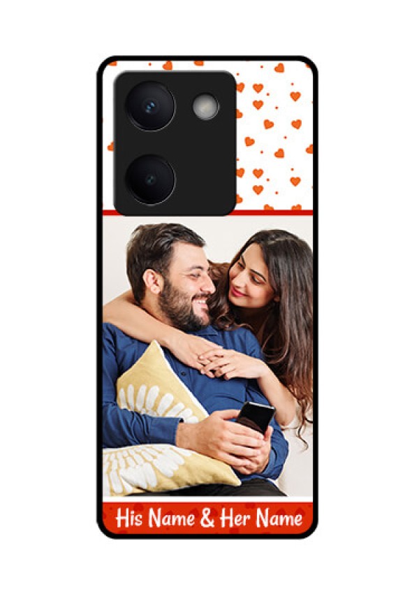 Vivo Y200 Pro 5G Custom Glass Phone Case - Orange Love Symbol Design