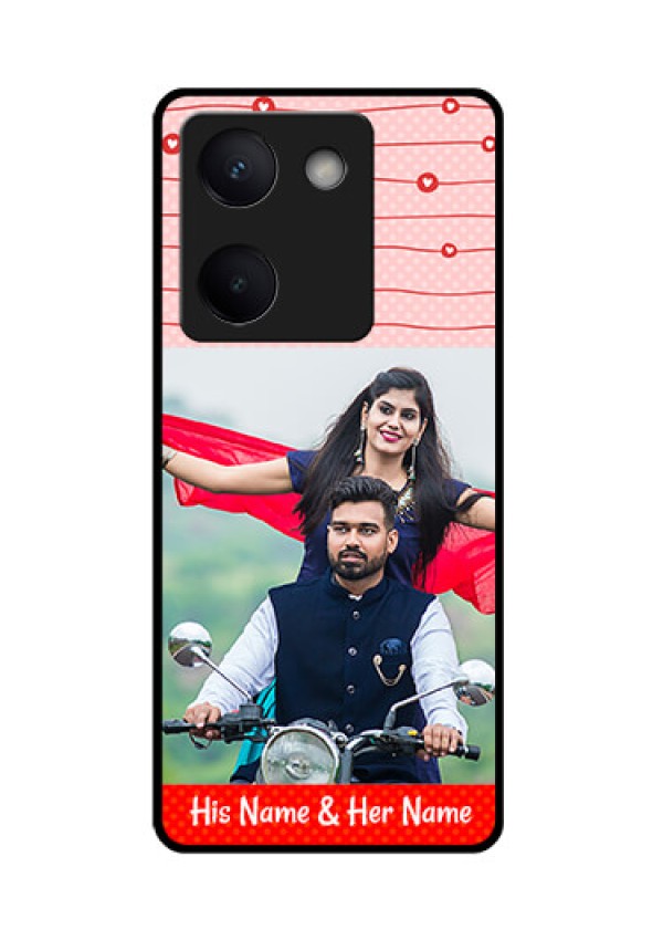 Vivo Y200 Pro 5G Custom Glass Phone Case - Red Pattern Case Design