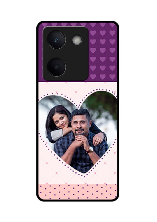 Vivo Y200 Pro 5G Custom Glass Phone Case - Violet Love Dots Design