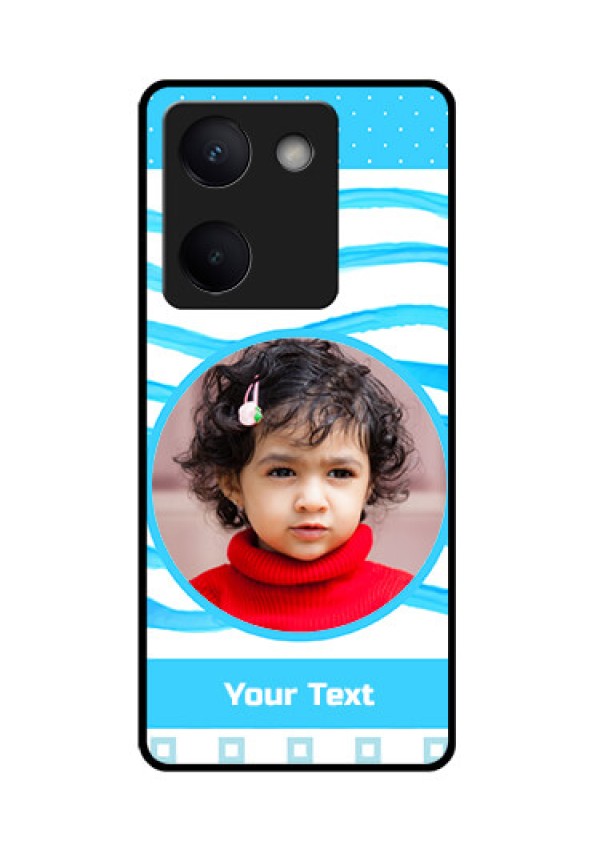 Vivo Y200 Pro 5G Custom Glass Phone Case - Simple Blue Case Design