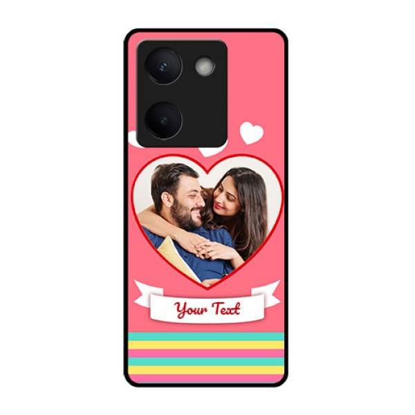 Vivo Y200 Pro 5G Custom Glass Phone Case - Love Shapes Doodle Design