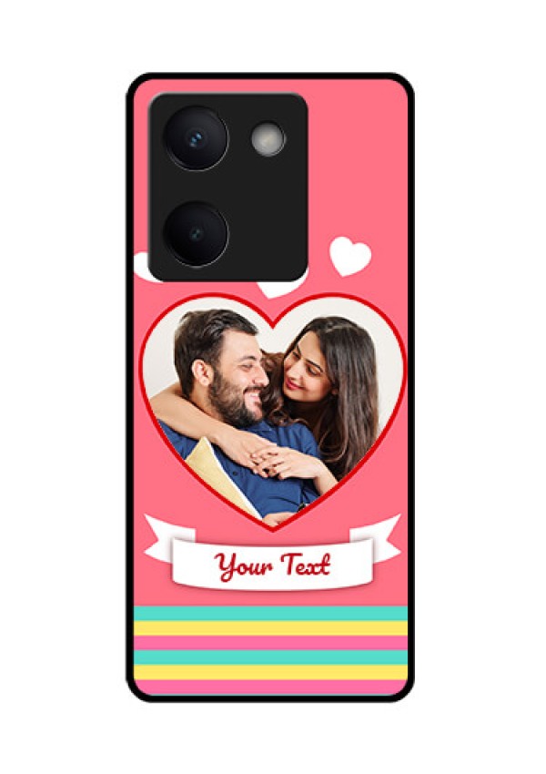 Vivo Y200 Pro 5G Custom Glass Phone Case - Love Shapes Doodle Design