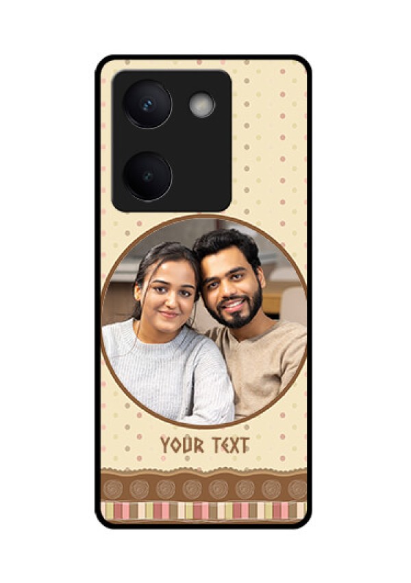 Vivo Y200 Pro 5G Custom Glass Phone Case - Brown Dotted Mobile Case Design