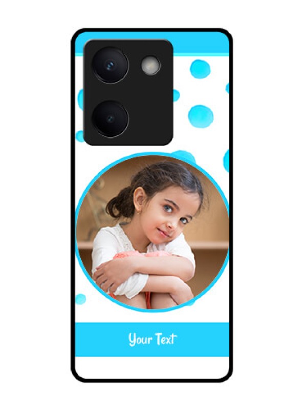 Custom Vivo Y200 Pro 5G Custom Glass Phone Case - Blue Bubbles Pattern Design