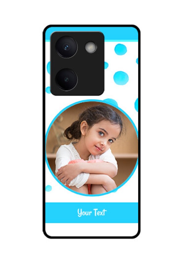 Vivo Y200 Pro 5G Custom Glass Phone Case - Blue Bubbles Pattern Design