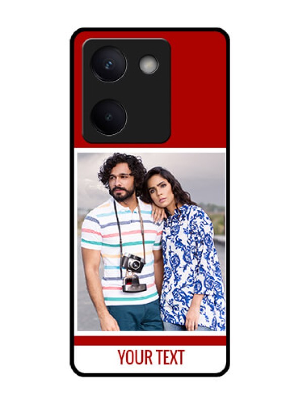 Custom Vivo Y200 Pro 5G Custom Glass Phone Case - Red Color Design