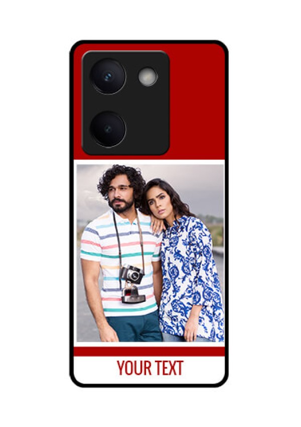 Vivo Y200 Pro 5G Custom Glass Phone Case - Red Color Design