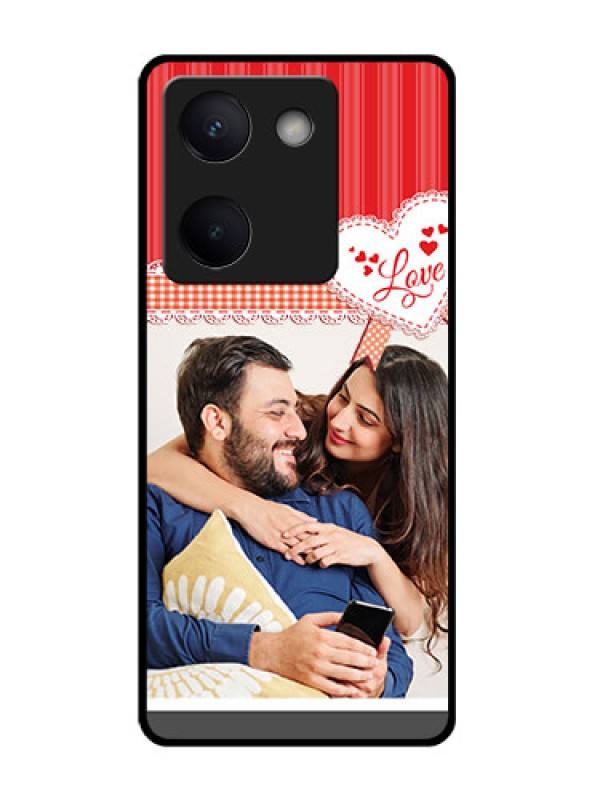Custom Vivo Y200 Pro 5G Custom Glass Phone Case - Red Love Pattern Design