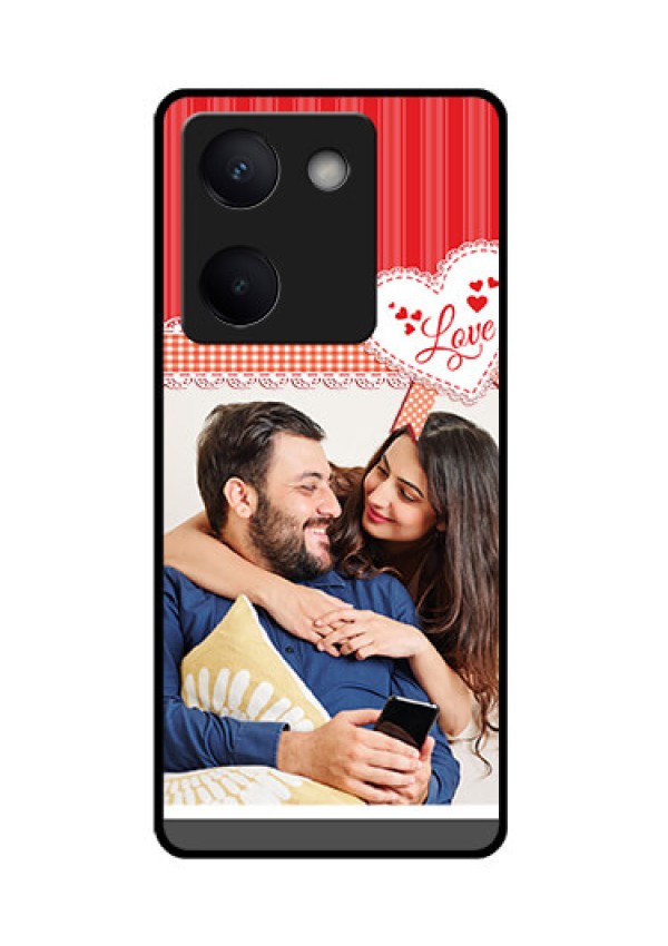 Vivo Y200 Pro 5G Custom Glass Phone Case - Red Love Pattern Design