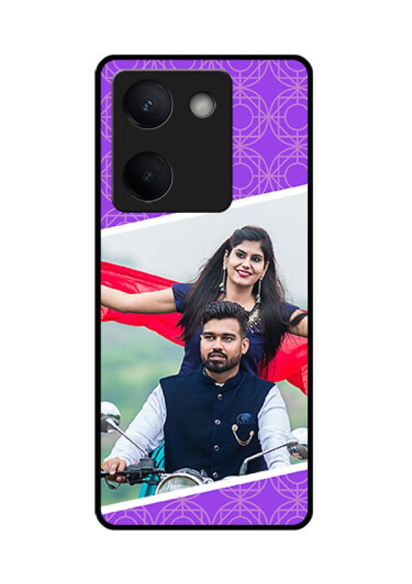 Vivo Y200 Pro 5G Custom Glass Phone Case - Violet Color Pattern Design