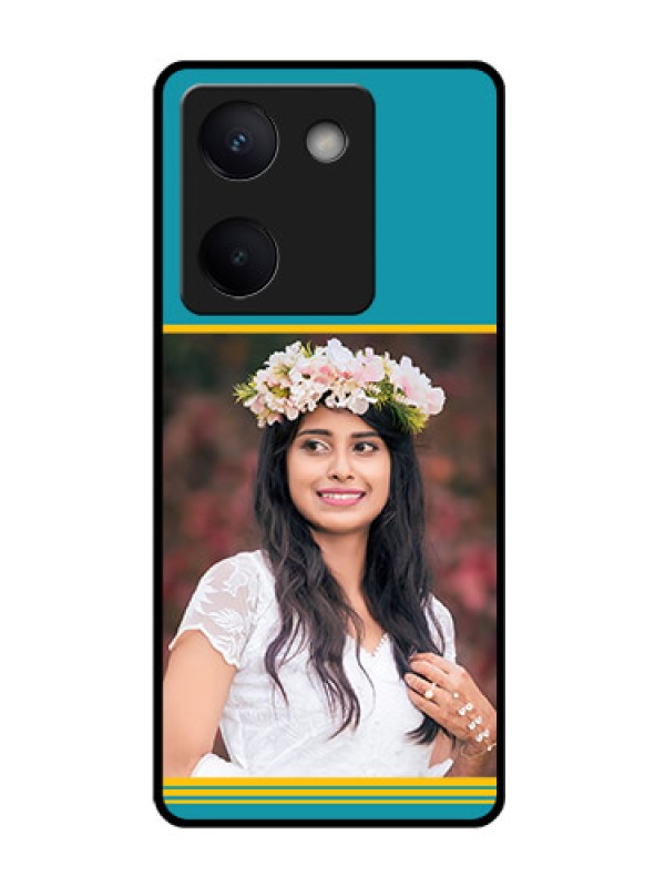 Custom Vivo Y200 Pro 5G Custom Glass Phone Case - Yellow & Blue Design