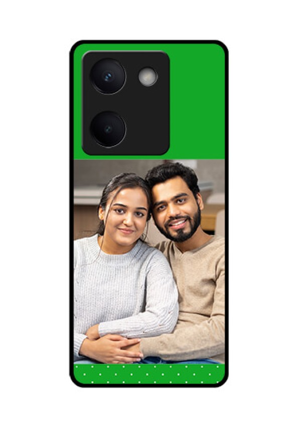 Vivo Y200 Pro 5G Custom Glass Phone Case - Green Pattern Design