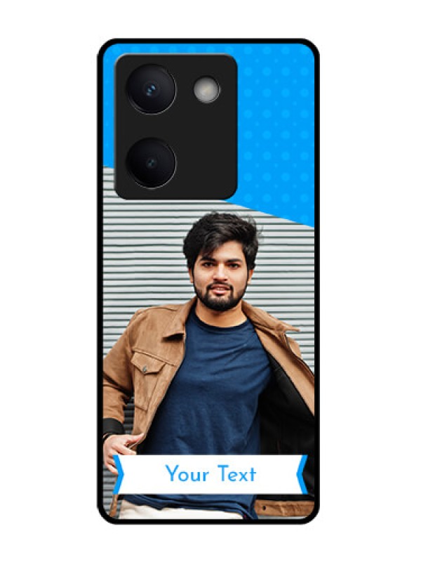 Custom Vivo Y200 Pro 5G Custom Glass Phone Case - Simple Blue Color Design