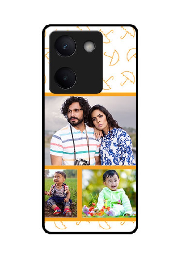 Vivo Y200 Pro 5G Custom Glass Phone Case - Yellow Pattern Design