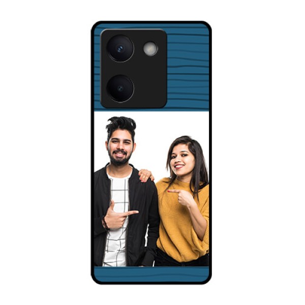 Vivo Y200 Pro 5G Custom Glass Phone Case - Blue Pattern Cover Design