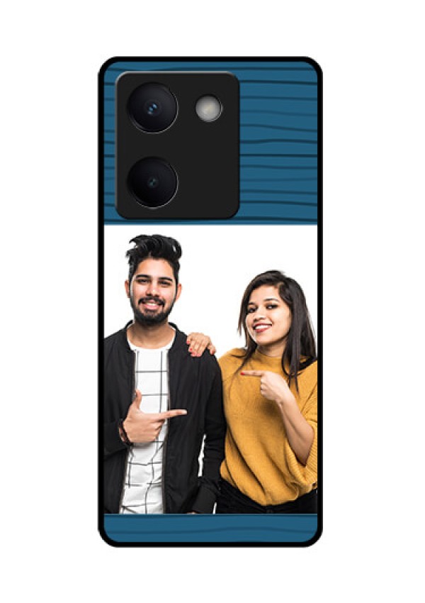 Vivo Y200 Pro 5G Custom Glass Phone Case - Blue Pattern Cover Design
