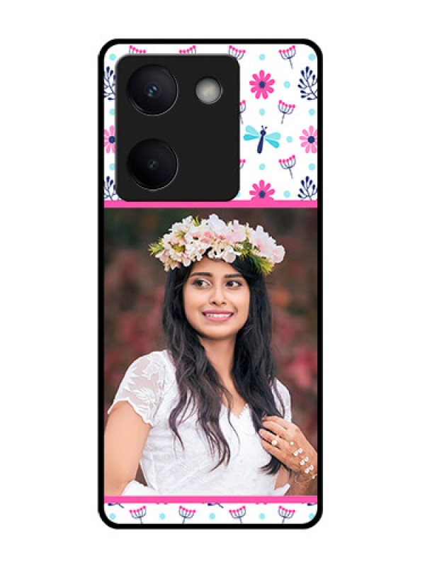Custom Vivo Y200 Pro 5G Custom Glass Phone Case - Colorful Flower Design