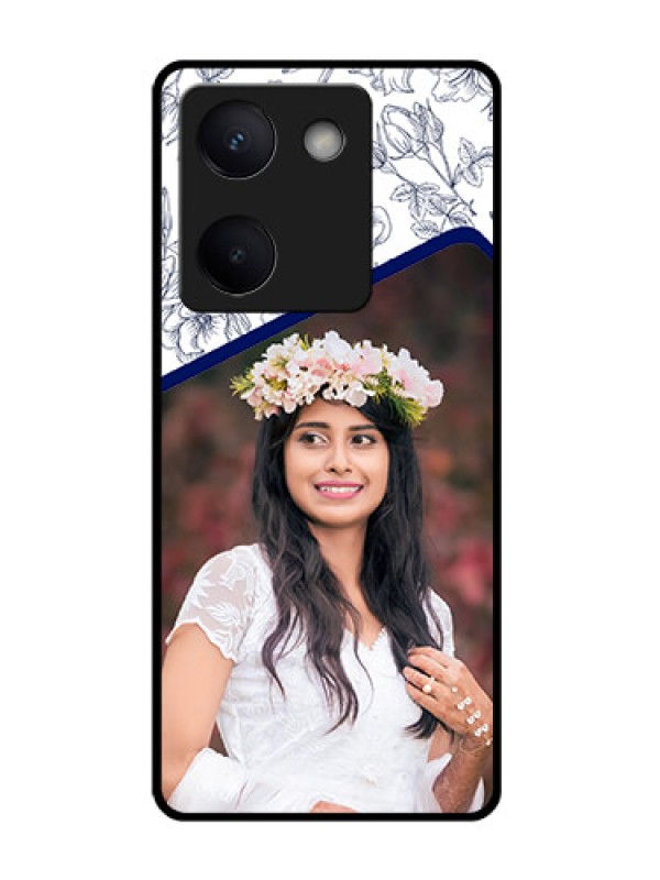 Custom Vivo Y200 Pro 5G Custom Glass Phone Case - Classy Floral Design