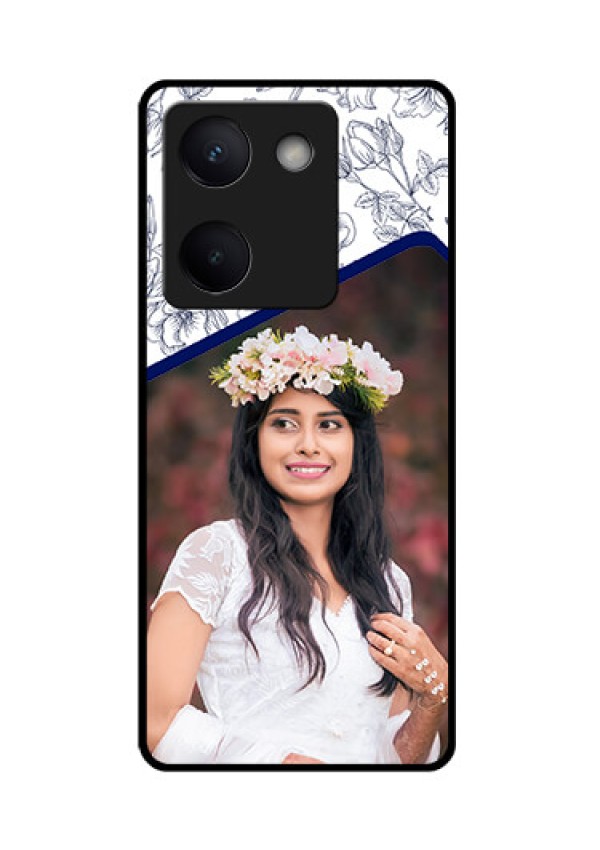Vivo Y200 Pro 5G Custom Glass Phone Case - Classy Floral Design