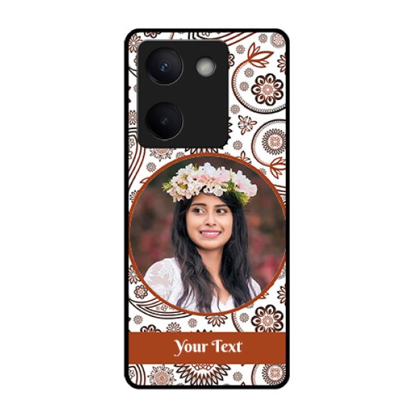 Vivo Y200 Pro 5G Custom Glass Phone Case - Abstract Flower Design